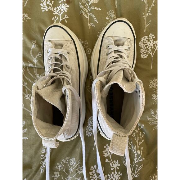 Converse Run Star Hike High Egret Platform Sneaker - Size 8 - Picture 5 of 8